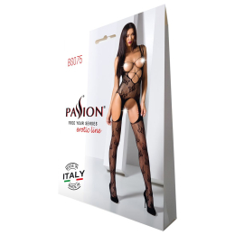 Відвертий бодістокінг з глибоким декольте Passion BS075 black - - фото №7