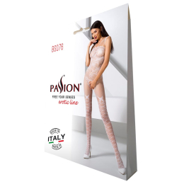 Ажурний бодістокінг з інтимними вирізами Passion BS076 white - - фото №5