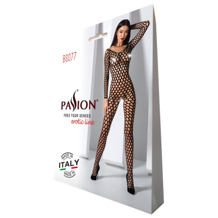 Бодістокінг з крупною сіткою Passion BS077 black - фото №7