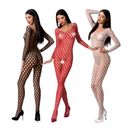 Бодістокінг з крупною сіткою Passion BS077 red - - фото №3