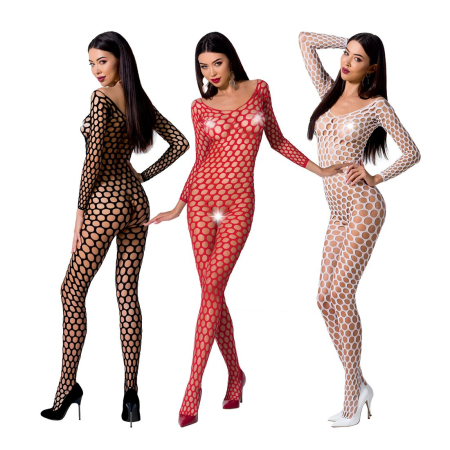 Бодістокінг з крупною сіткою Passion BS077 white - фото №3