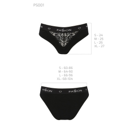Трусики з широкою гумкою і мереживом Passion PS001 PANTIES S, black - - фото №6