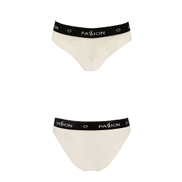 Трусики з широкою резинкою і мереживом Passion PS001 PANTIES XL, ecru - - фото №4