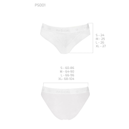 Трусики з широкою гумкою і мереживом Passion PS001 PANTIES S, white - №5
