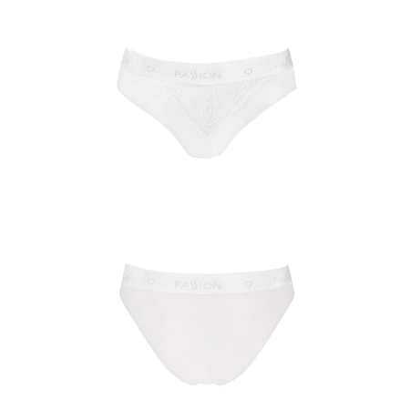Трусики з широкою гумкою і мереживом Passion PS001 PANTIES S, white - фото №4