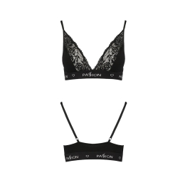 Еластичний топ з мереживом Passion PS001 TOP M, black - - фото №5