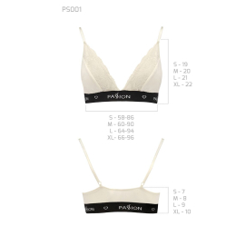 Еластичний топ з мереживом Passion PS001 TOP S, ecru - - фото №5