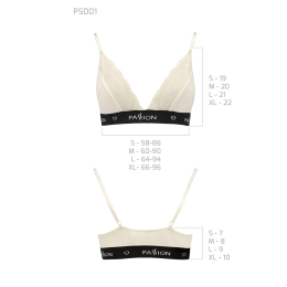 Еластичний топ з мереживом Passion PS001 TOP XL, ecru - - фото №5