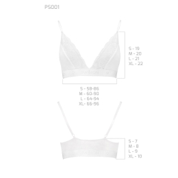 Еластичний топ з мереживом Passion PS001 TOP L, white - - фото №5