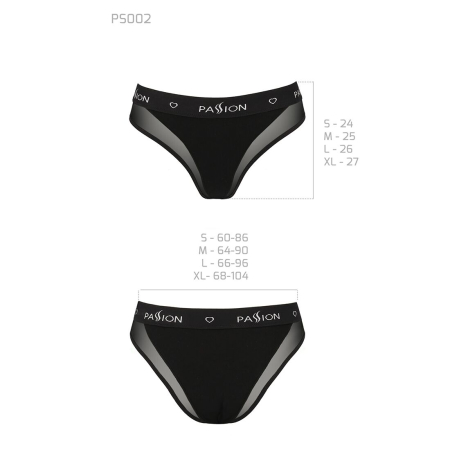 Трусики з прозорою вставкою Passion PS002 PANTIES L, black - фото №6