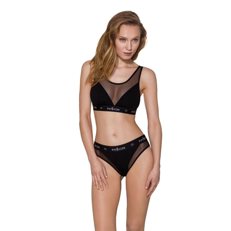 Трусики з прозорою вставкою Passion PS002 PANTIES XL, black - фото №3