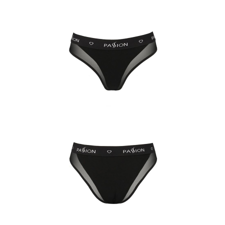 Трусики з прозорою вставкою Passion PS002 PANTIES XL, black - фото №5