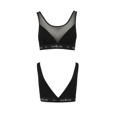 Топ з прозорою вставкою Passion PS002 TOP L, black - фото №5