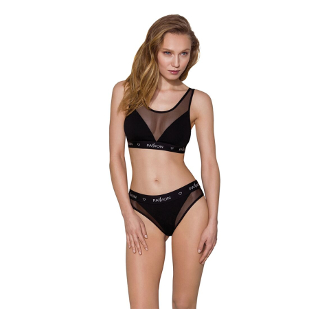 Топ з прозорою вставкою Passion PS002 TOP M, black - фото №3