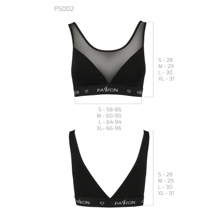 Топ з прозорою вставкою Passion PS002 TOP M, black - фото №6