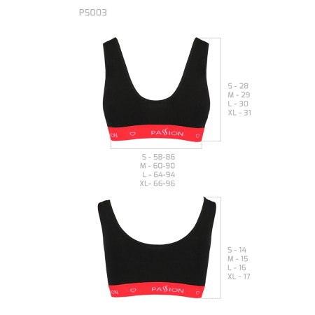 Спортивний топ на широких бретелях Passion PS003 TOP M, black - фото №6