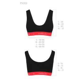 Спортивний топ на широких бретелях Passion PS003 TOP S, black - - фото №6