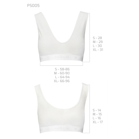 Спортивний топ з еластичної бавовни Passion PS005 TOP XL, white - фото №6