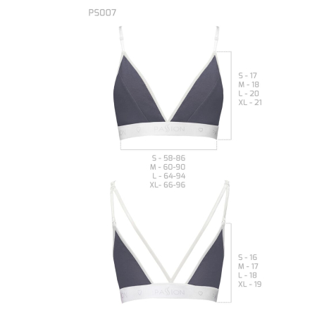 Спортивний топ з подвійними бретелями Passion PS007 TOP L, dark grey №5