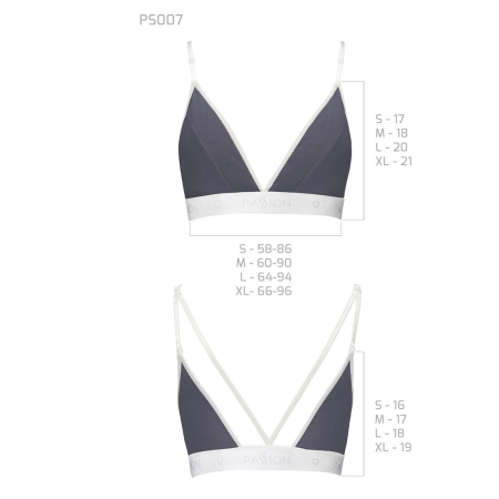 Спортивний топ з подвійними бретелями Passion PS007 TOP M, dark grey №5