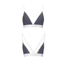 Спортивний топ з подвійними бретелями Passion PS007 TOP S, dark grey - - фото №4