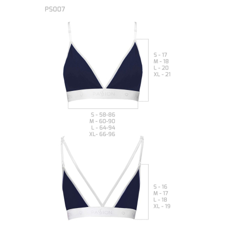 Спортивний топ з подвійними бретелями Passion PS007 TOP XL, navy blue №6
