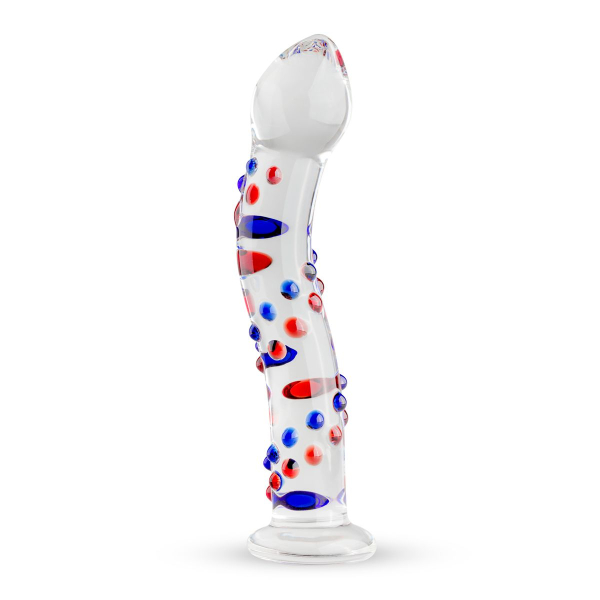 Скляний дилдо з вигинами і малюнком Gildo Glass Dildo No. 3 - фото