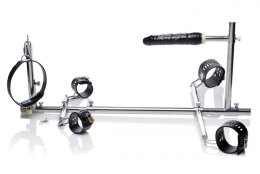 Конструкція для фіксації з фалоімітатором Imprisoned Metal Stockade with Dildo - - фото №3