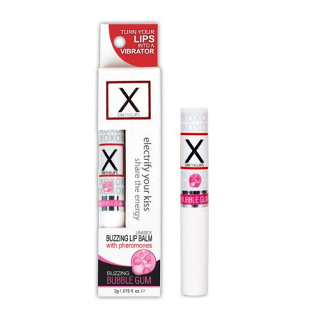 Стимулювальний бальзам для губ унісекс Sensuva – X on the Lips Bubble Gum з феромонами, жуйка - фото