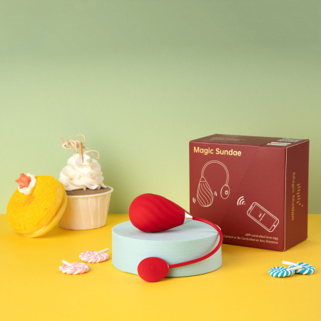 Смарт-віброяйце Magic Motion Sundae Red №6