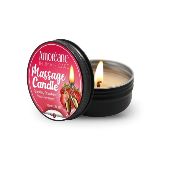 Масажна свічка "Полуниця в шампанському" Amoreane Sparkling Strawberry (30 мл) 