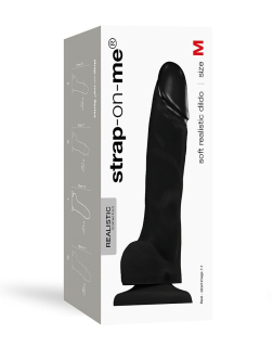 Реалістичний фалоімітатор Strap-On-Me SOFT REALISTIC DILDO Black - Size M - - фото №3