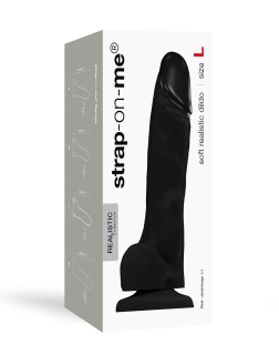 Реалістичний фалоімітатор Strap-On-Me SOFT REALISTIC DILDO Black - Size L - фото