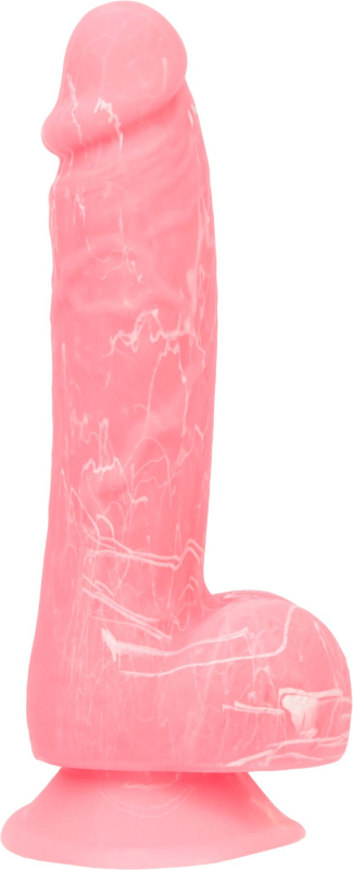 Фалоімітатор, що світиться у темряві, ADDICTION - BRANDON - 7.5 "- PINK G.I.D. / W PB, 19 см, силіко - фото