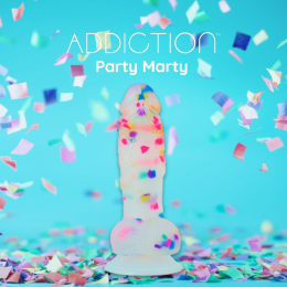 Фалоімітатор з конфетті ADDICTION - PARTY MARTY 7.5? - FROST & CONFETTI, 19 см, силікон - - фото №4