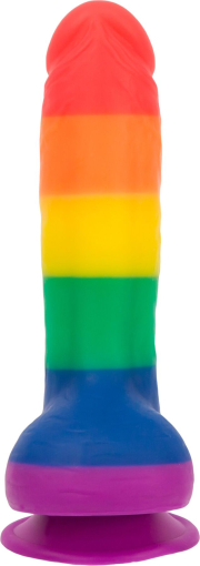 Райдужний фалоімітатор ADDICTION - JUSTIN - 8 "- RAINBOW, 20,3 см, силікон, вібропуля в подарунок - фото №2