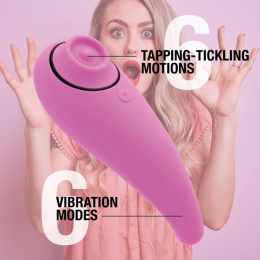 Пульсатор для клітора плюс вібратор FeelzToys - FemmeGasm Tapping & Tickling Vibrator Pink - №4