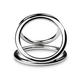 Потрійне ерекційне кільце Sinner Gear Unbendable – Triad Chamber Metal Cock and Ball Ring – Large - - фото №3