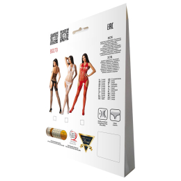 Бодістокінг з імітацією панчох Passion BS079 white - - фото №6