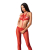 Відкритий бодістокінг Passion BS080 red - фото