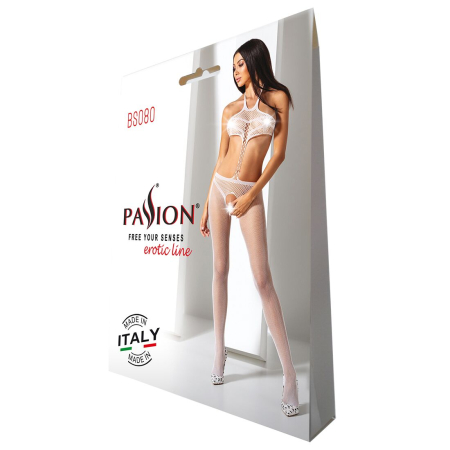 Відкритий бодістокінг Passion BS080 white - фото №5