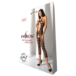 Сітчастий бодістокінг з відкритим животом Passion BS081 black - - фото №9