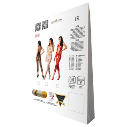 Сітчастий бодістокінг з відкритим животом Passion BS081 white - - фото №6