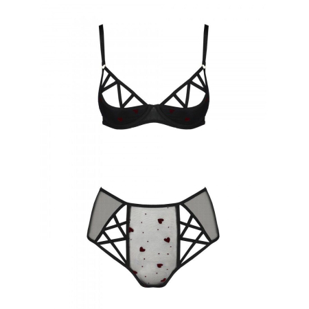Еротичний комплект з малюнком Passion LOVELIA BIKINI L/XL, black - фото №3