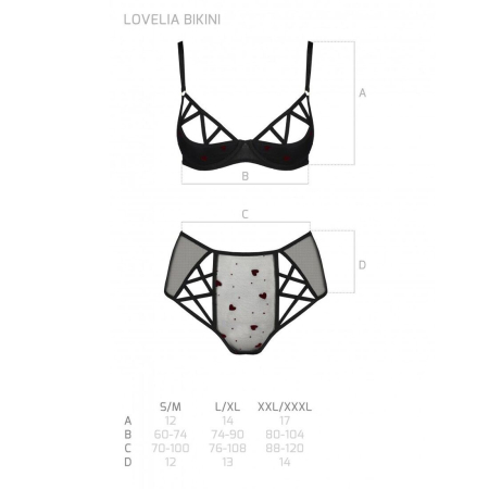 Еротичний комплект з малюнком Passion LOVELIA BIKINI L/XL, black - фото №5