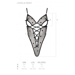 Еротичний боді з малюнком Passion LOVELIA BODY L/XL, black - - фото №7