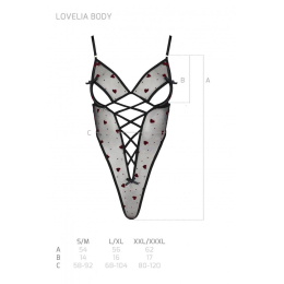 Еротичний боді з малюнком Passion LOVELIA BODY S/M, black - №7