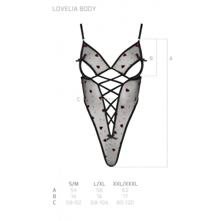 Еротичний боді з малюнком Passion LOVELIA BODY XXL/XXXL, black №7