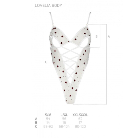 Еротичний боді з малюнком Passion LOVELIA BODY L/XL, white - фото №7