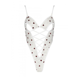 Еротичний боді з малюнком Passion LOVELIA BODY S/M, white - №5